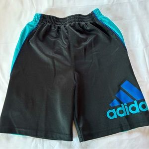 Boys athletic shorts, adidas, size 5, blue and black, good condition